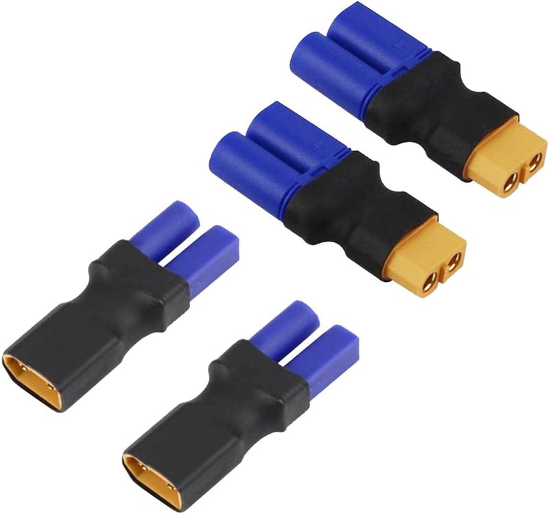 2 Pairs XT60 to EC5 Adapter RC Male Female Connector Plug for RC Lipo Battery